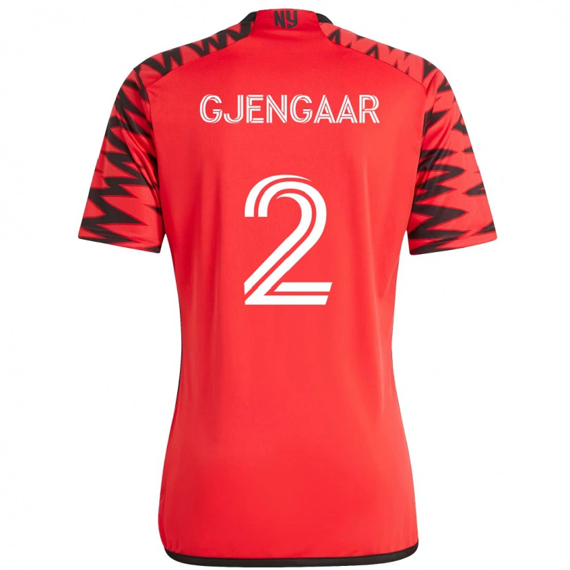 Danxen Kinderen Dennis Gjengaar #2 Rood Zwart Thuisshirt Thuistenue 2025/26 T-Shirt