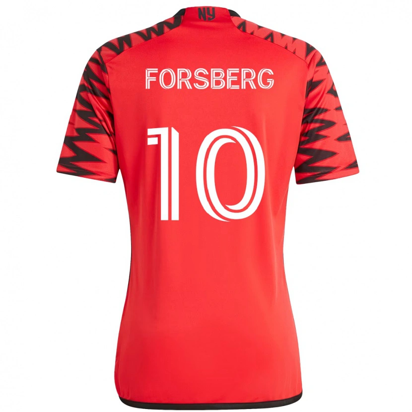 Danxen Kinderen Emil Forsberg #10 Rood Zwart Thuisshirt Thuistenue 2025/26 T-Shirt