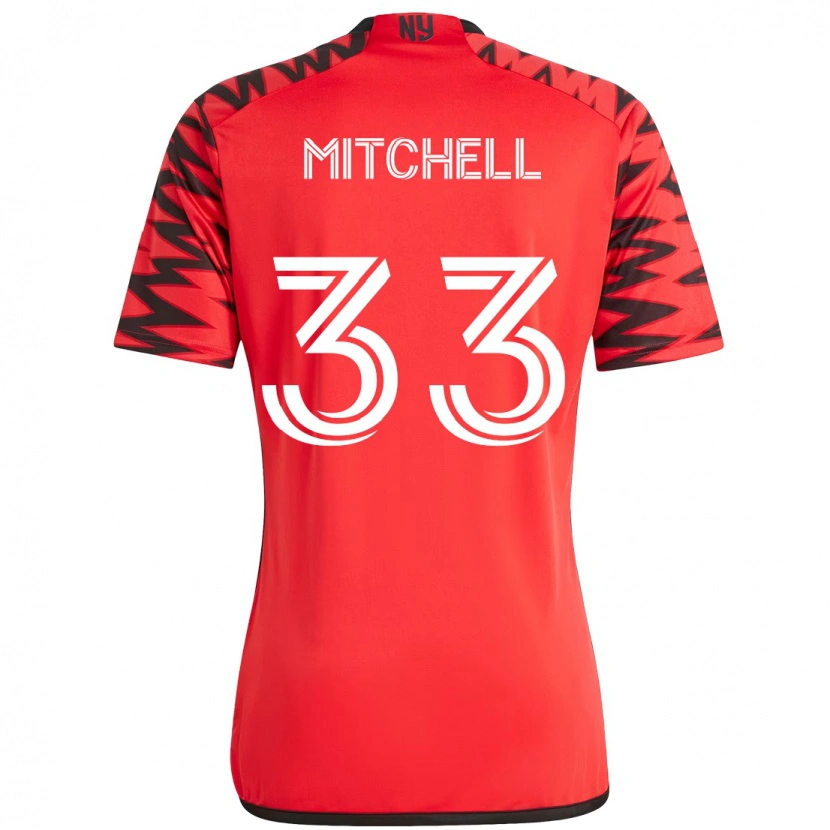 Danxen Kinderen Roald Mitchell #33 Rood Zwart Thuisshirt Thuistenue 2025/26 T-Shirt