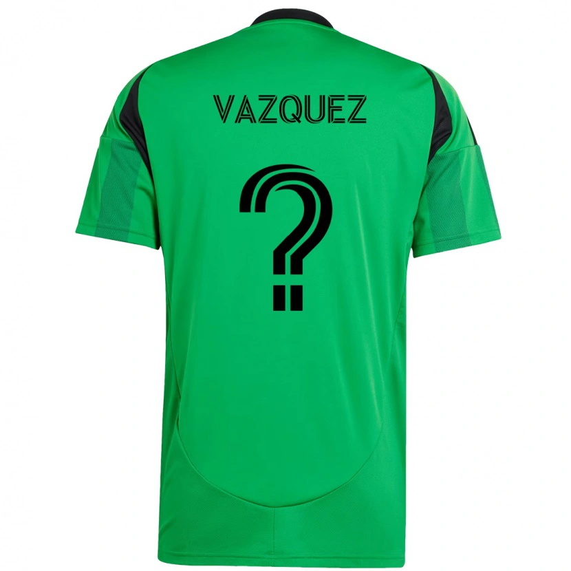 Danxen Kinderen Brandon Vazquez #0 Groen Zwart Thuisshirt Thuistenue 2025/26 T-Shirt