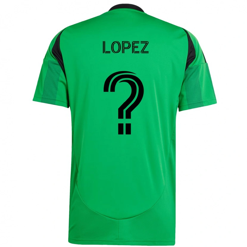 Danxen Kinderen Eric López #0 Groen Zwart Thuisshirt Thuistenue 2025/26 T-Shirt