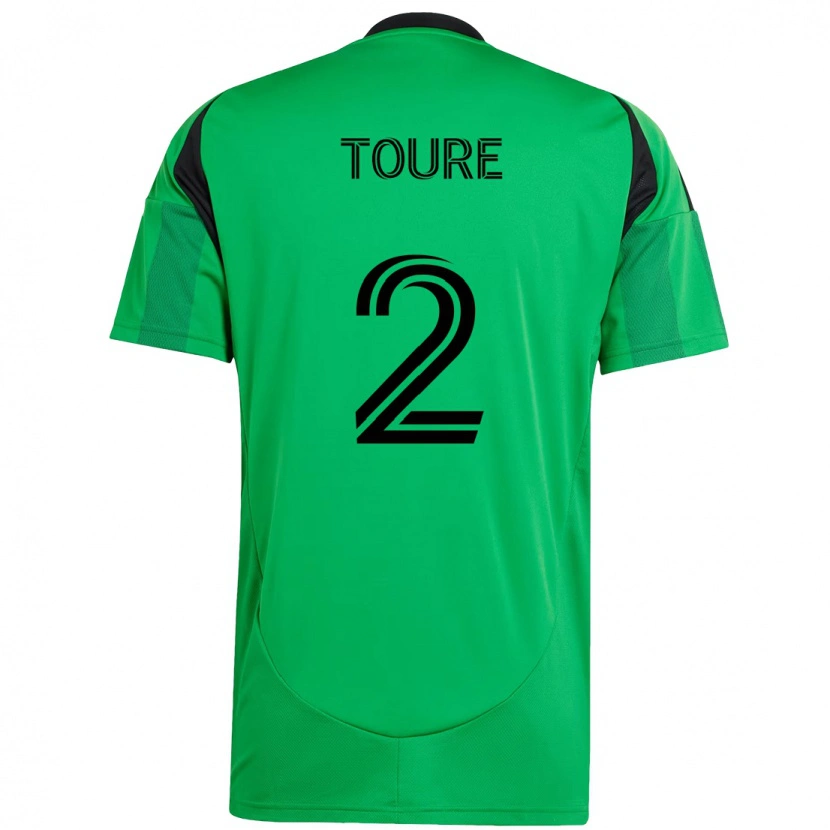 Danxen Kinderen Cheick Touré #2 Groen Zwart Thuisshirt Thuistenue 2025/26 T-Shirt
