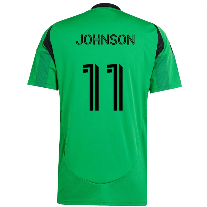 Danxen Kinderen Emmanuel Johnson #11 Groen Zwart Thuisshirt Thuistenue 2025/26 T-Shirt