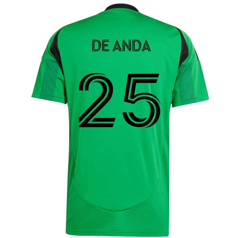 Danxen Kinderen Anthony De Anda #25 Groen Zwart Thuisshirt Thuistenue 2025/26 T-Shirt