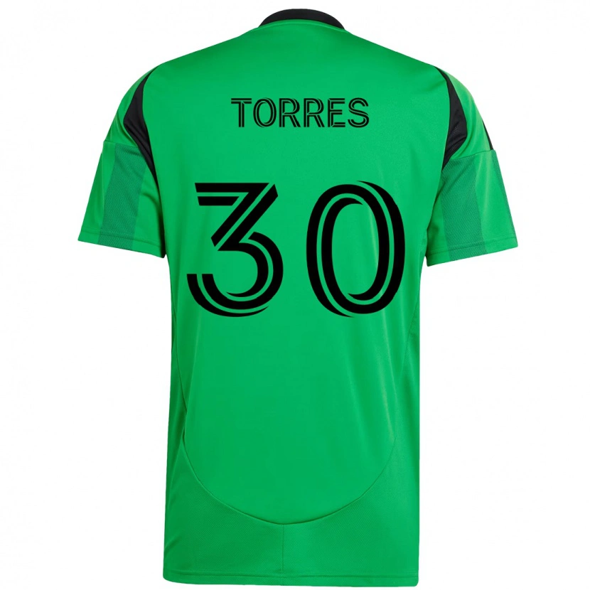 Danxen Kinderen Ervin Torres #30 Groen Zwart Thuisshirt Thuistenue 2025/26 T-Shirt