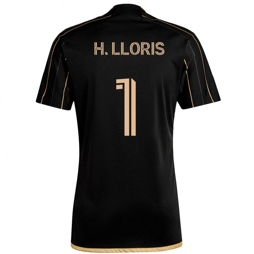 Danxen Kinderen Hugo Lloris #1 Zwart Bruin Thuisshirt Thuistenue 2025/26 T-Shirt