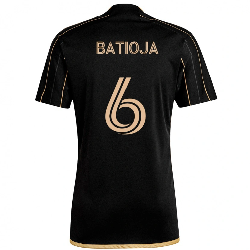 Danxen Kinderen Jeremy Batioja #6 Zwart Bruin Thuisshirt Thuistenue 2025/26 T-Shirt