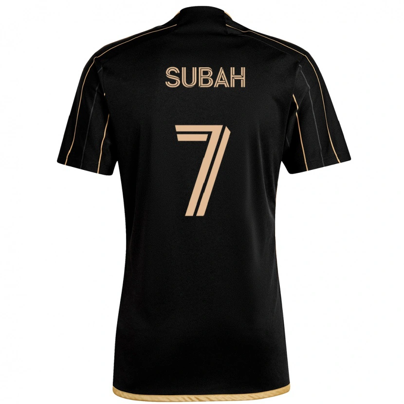 Danxen Kinderen Yekeson Subah #7 Zwart Bruin Thuisshirt Thuistenue 2025/26 T-Shirt