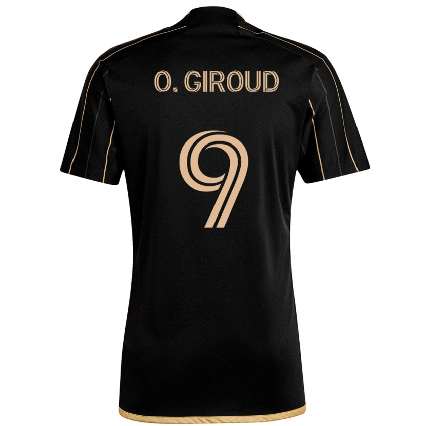 Danxen Kinderen Olivier Giroud #9 Zwart Bruin Thuisshirt Thuistenue 2025/26 T-Shirt