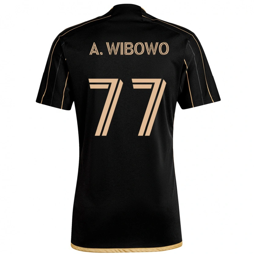 Danxen Kinderen Adrian Wibowo #77 Zwart Bruin Thuisshirt Thuistenue 2025/26 T-Shirt
