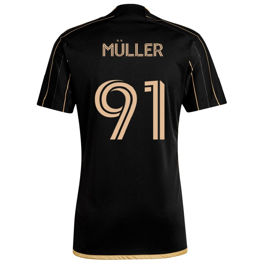 Danxen Kinderen Luis Müller #91 Zwart Bruin Thuisshirt Thuistenue 2025/26 T-Shirt