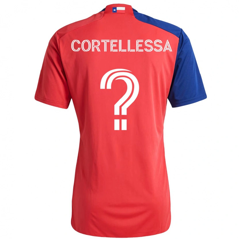 Danxen Kinderen Michael Cortellessa #0 Rood Marineblauw Thuisshirt Thuistenue 2025/26 T-Shirt