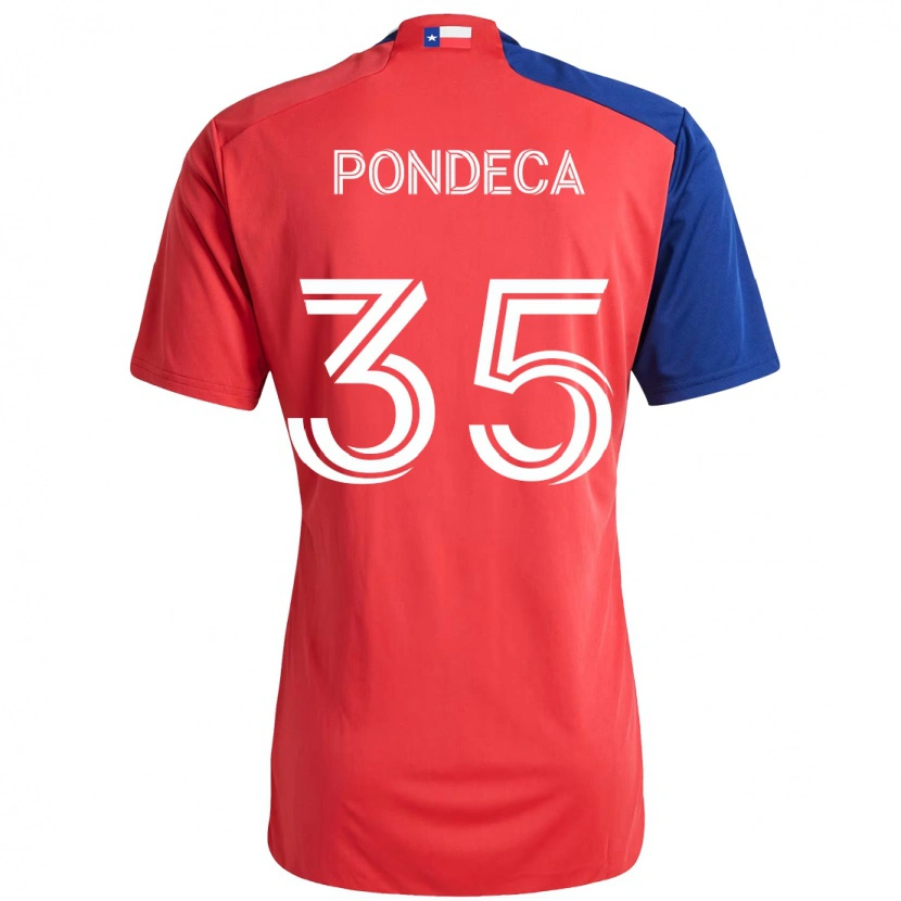 Danxen Kinderen Tomas Pondeca #35 Rood Marineblauw Thuisshirt Thuistenue 2025/26 T-Shirt