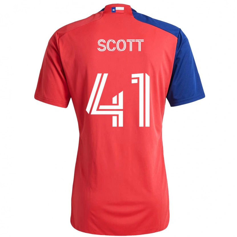 Danxen Kinderen Tarik Scott #41 Rood Marineblauw Thuisshirt Thuistenue 2025/26 T-Shirt