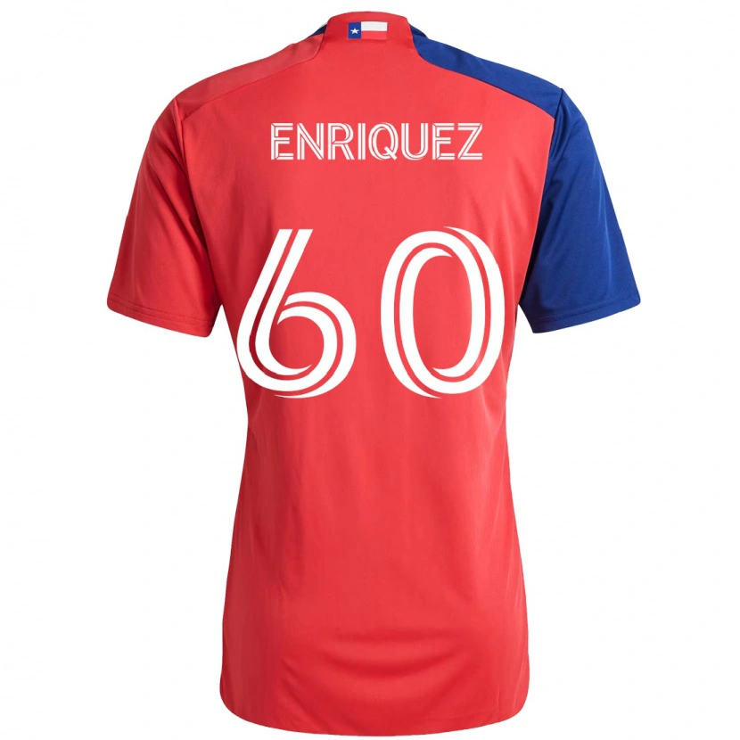 Danxen Kinderen Fabian Enriquez #60 Rood Marineblauw Thuisshirt Thuistenue 2025/26 T-Shirt