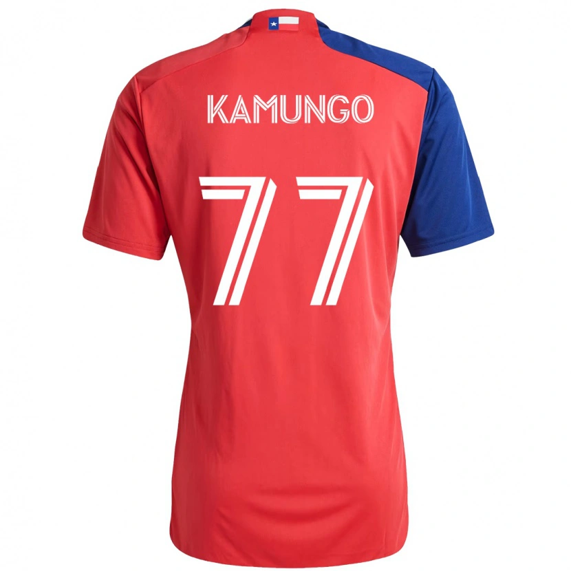 Danxen Kinderen Bernard Kamungo #77 Rood Marineblauw Thuisshirt Thuistenue 2025/26 T-Shirt
