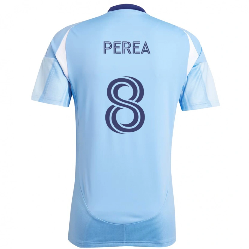Danxen Kinderen Andrés Perea #8 Lichtblauw Thuisshirt Thuistenue 2025/26 T-Shirt