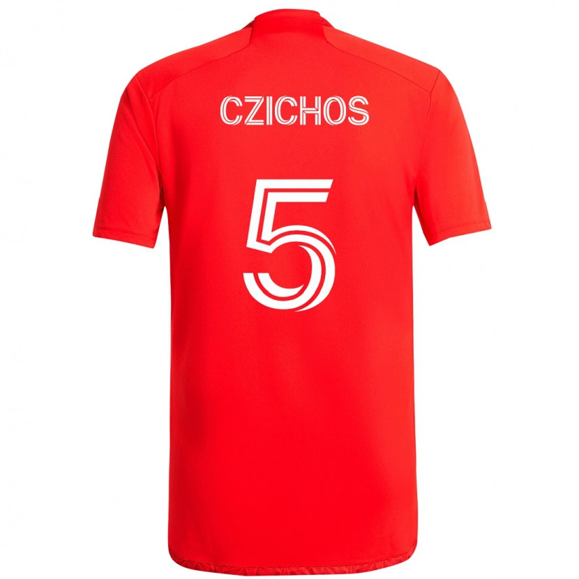 Danxen Kinderen Rafael Czichos #5 Rood Wit Thuisshirt Thuistenue 2025/26 T-Shirt