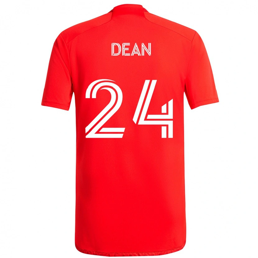 Danxen Kinderen Jonathan Dean #24 Rood Wit Thuisshirt Thuistenue 2025/26 T-Shirt