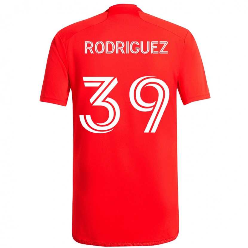 Danxen Kinderen Allan Rodriguez #39 Rood Wit Thuisshirt Thuistenue 2025/26 T-Shirt