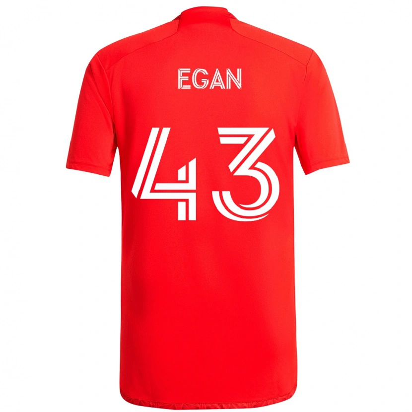 Danxen Kinderen Noah Egan #43 Rood Wit Thuisshirt Thuistenue 2025/26 T-Shirt