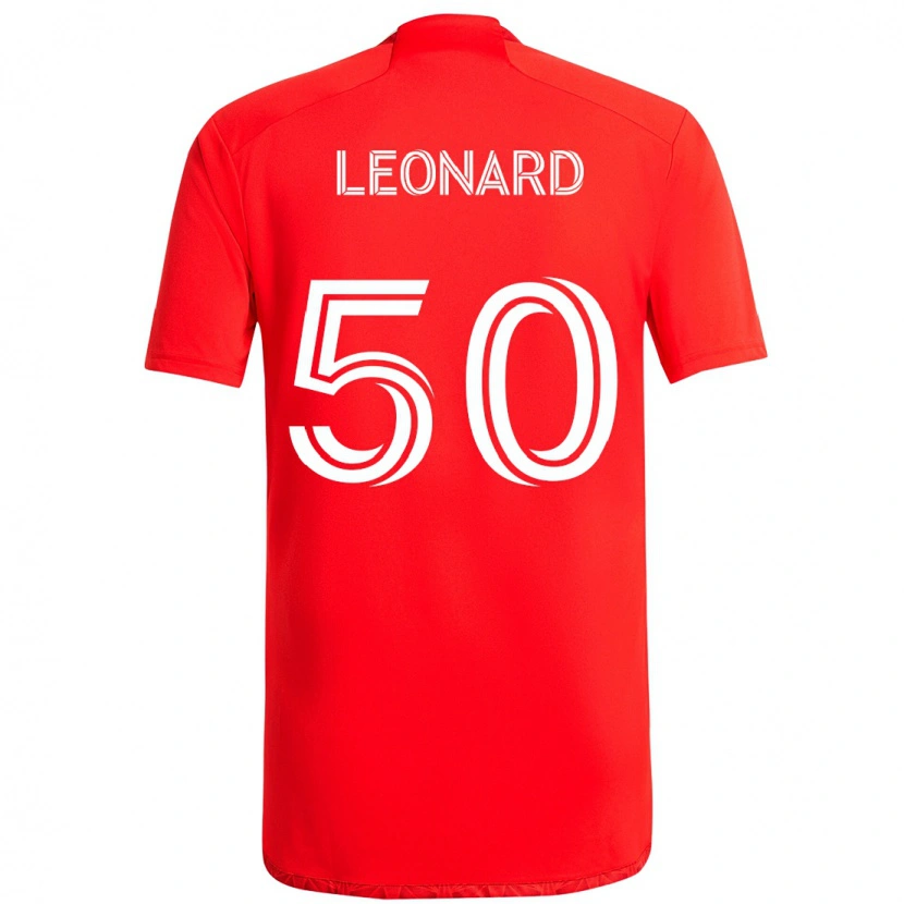 Danxen Kinderen Eric Leonard #50 Rood Wit Thuisshirt Thuistenue 2025/26 T-Shirt