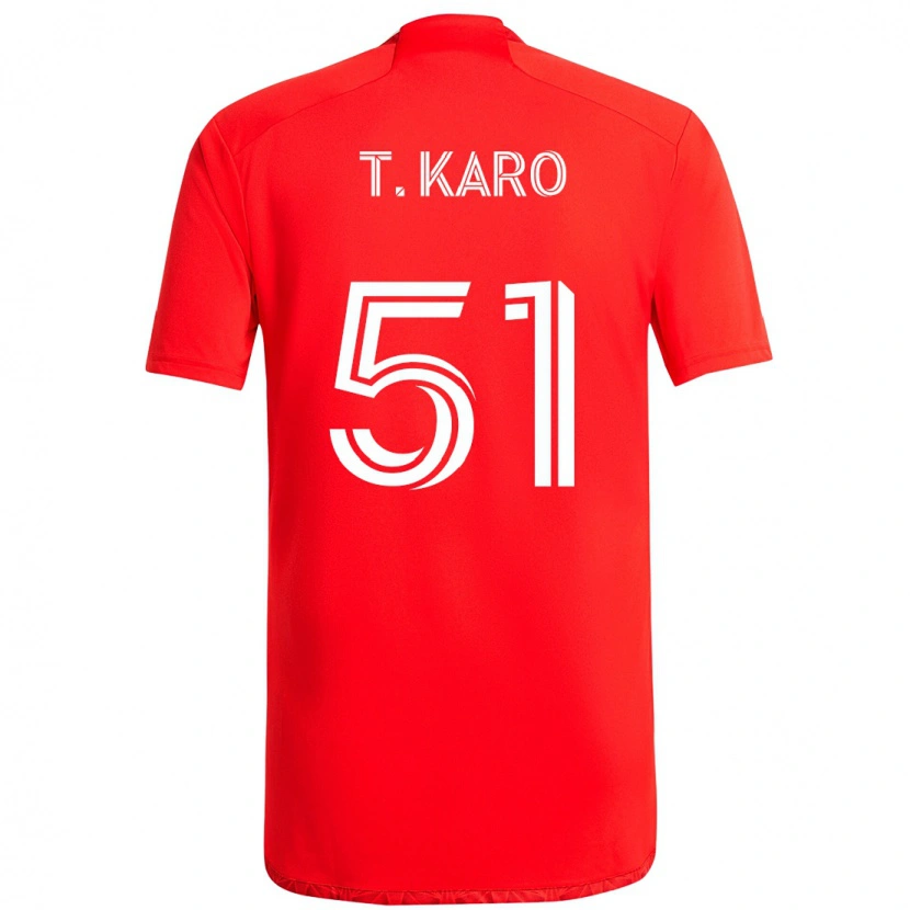 Danxen Kinderen David Tchétchao Karo #51 Rood Wit Thuisshirt Thuistenue 2025/26 T-Shirt