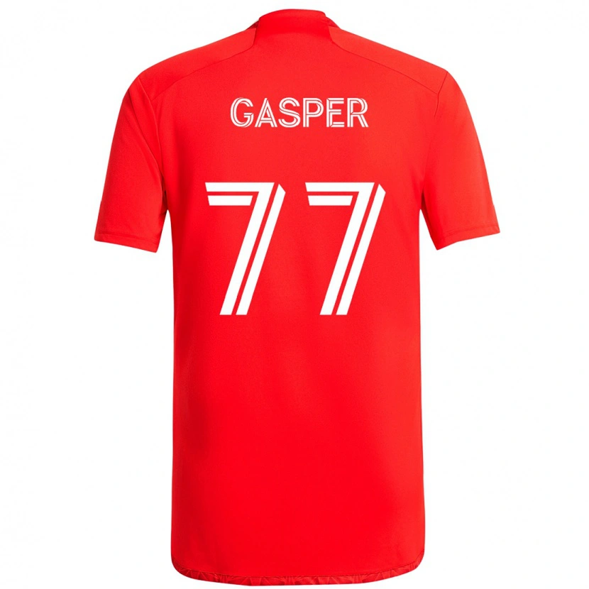 Danxen Kinderen Chase Gasper #77 Rood Wit Thuisshirt Thuistenue 2025/26 T-Shirt