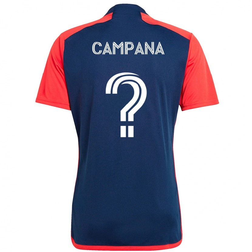 Danxen Kinderen Leonardo Campana #0 Blauw Rood Thuisshirt Thuistenue 2025/26 T-Shirt