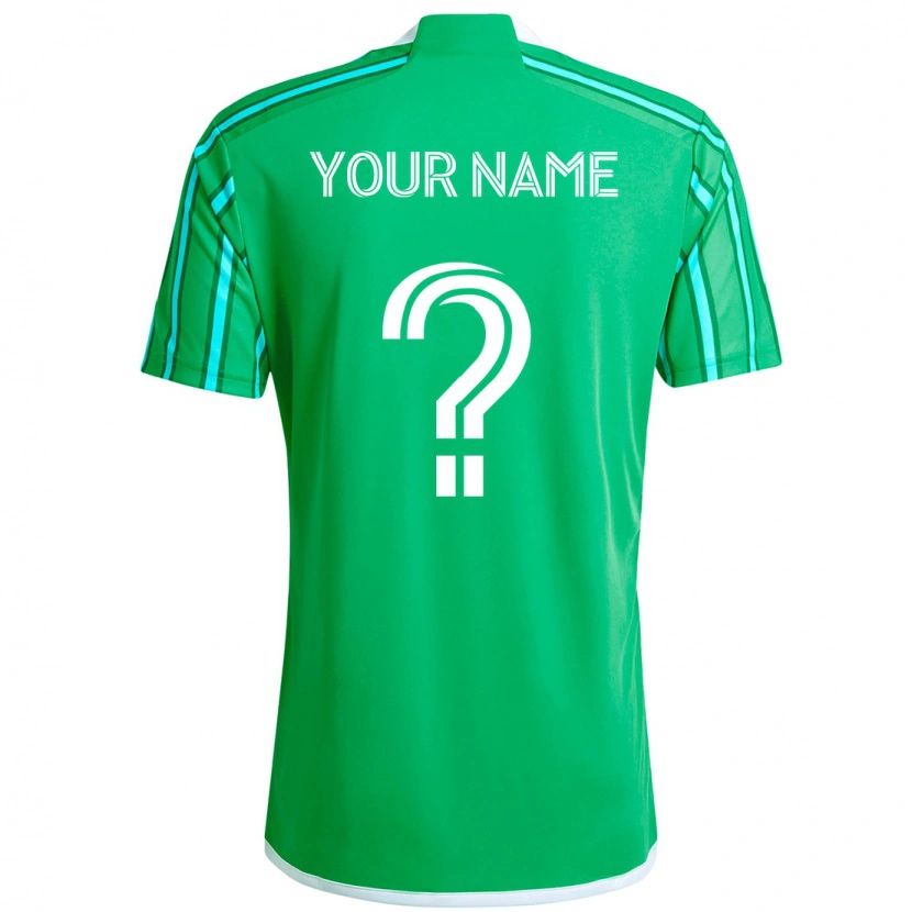 Danxen Kinderen Uw Naam #0 Groen Wit Thuisshirt Thuistenue 2025/26 T-Shirt