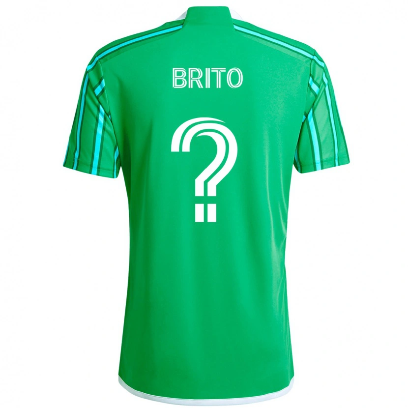 Danxen Kinderen Kelvin-Luis Brito #0 Groen Wit Thuisshirt Thuistenue 2025/26 T-Shirt
