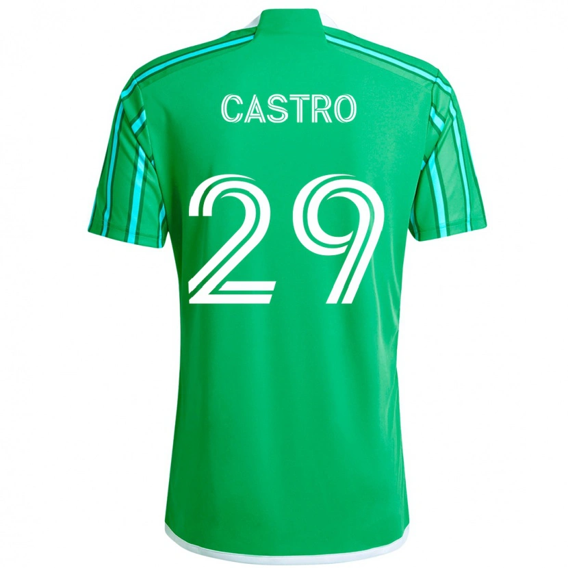 Danxen Kinderen Jacob Castro #29 Groen Wit Thuisshirt Thuistenue 2025/26 T-Shirt