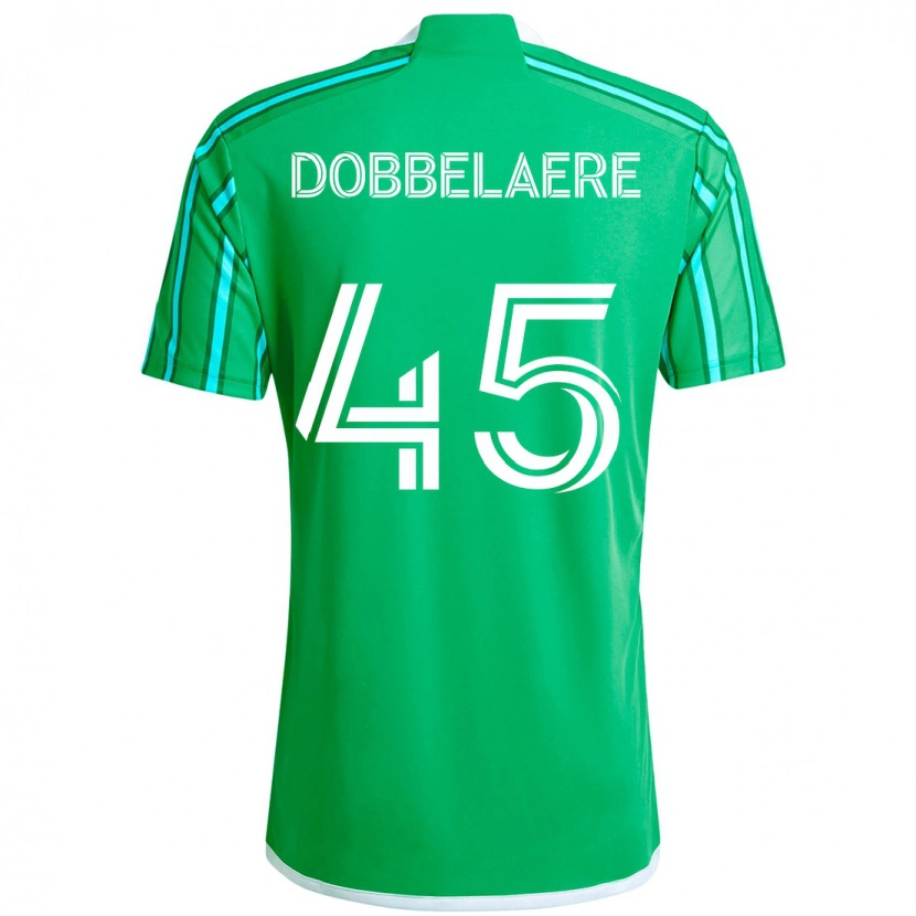 Danxen Kinderen Ethan Dobbelaere #45 Groen Wit Thuisshirt Thuistenue 2025/26 T-Shirt