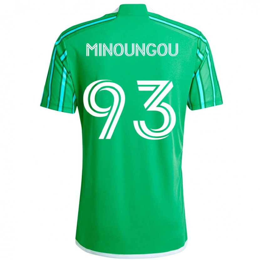 Danxen Kinderen Georgi Minoungou #93 Groen Wit Thuisshirt Thuistenue 2025/26 T-Shirt