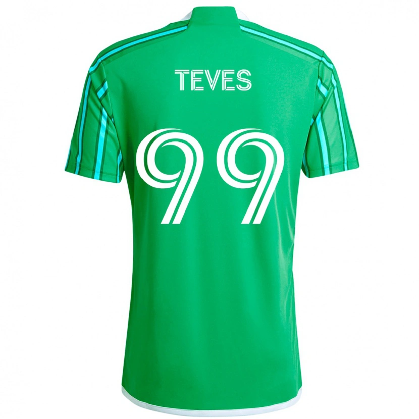 Danxen Kinderen Dylan Teves #99 Groen Wit Thuisshirt Thuistenue 2025/26 T-Shirt