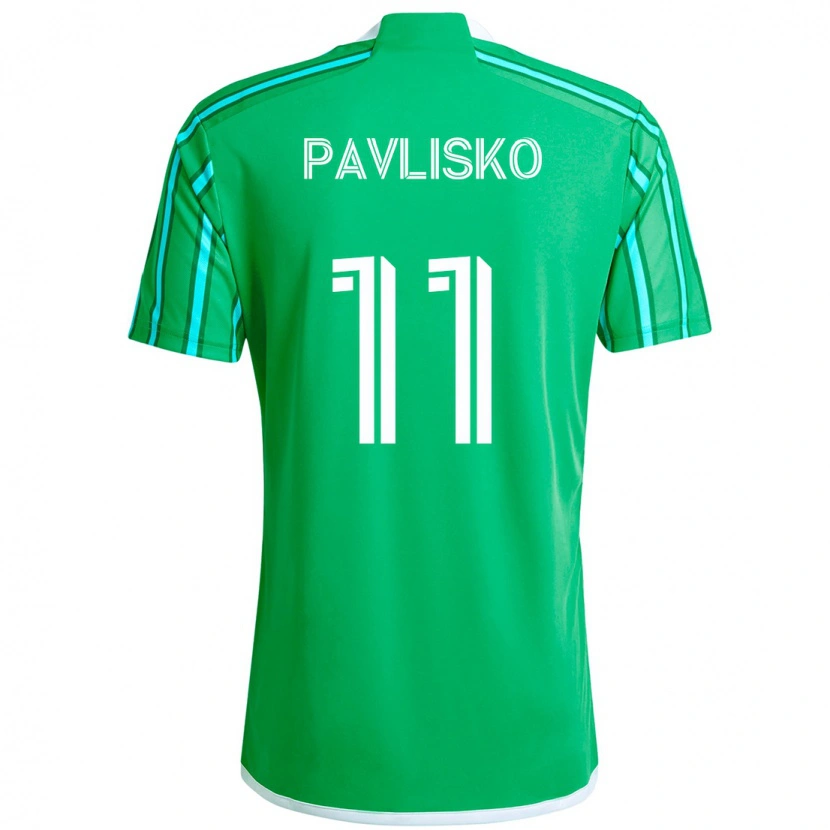Danxen Kinderen Kirsten Pavlisko #11 Groen Wit Thuisshirt Thuistenue 2025/26 T-Shirt
