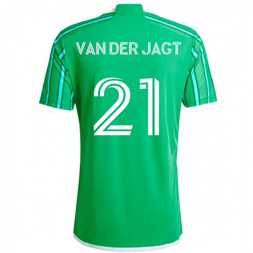 Danxen Kinderen Olivia Van Der Jagt #21 Groen Wit Thuisshirt Thuistenue 2025/26 T-Shirt