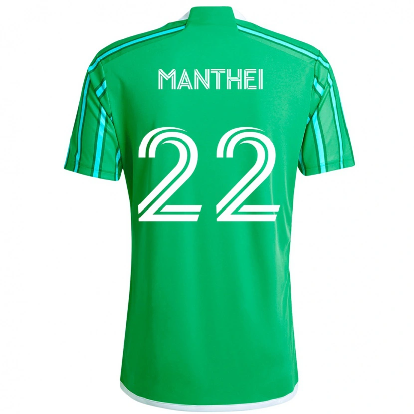 Danxen Kinderen Leahi Manthei #22 Groen Wit Thuisshirt Thuistenue 2025/26 T-Shirt