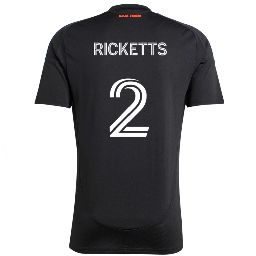 Danxen Kinderen Jamar Ricketts #2 Zwart Donkerblauw Thuisshirt Thuistenue 2025/26 T-Shirt