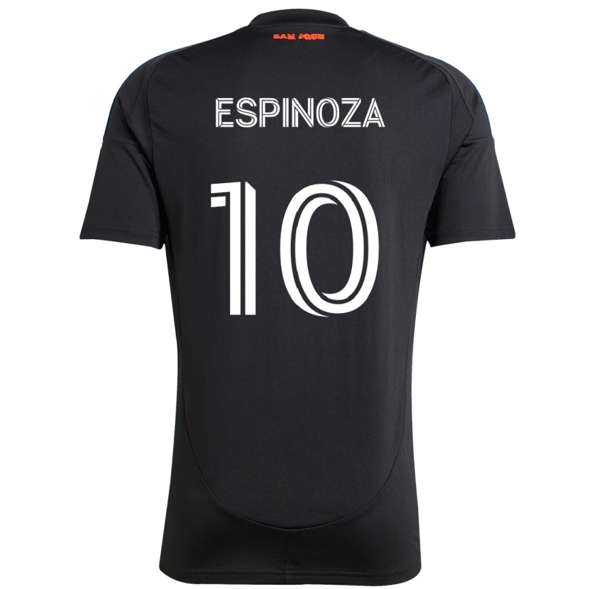 Danxen Kinderen Cristian Espinoza #10 Zwart Donkerblauw Thuisshirt Thuistenue 2025/26 T-Shirt