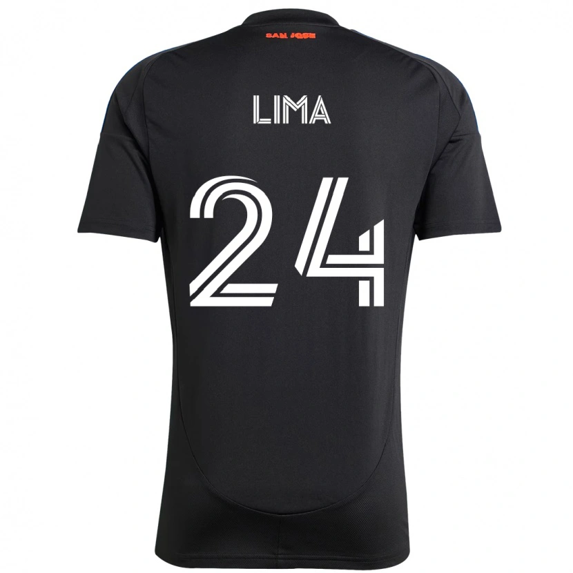 Danxen Kinderen Nick Lima #24 Zwart Donkerblauw Thuisshirt Thuistenue 2025/26 T-Shirt
