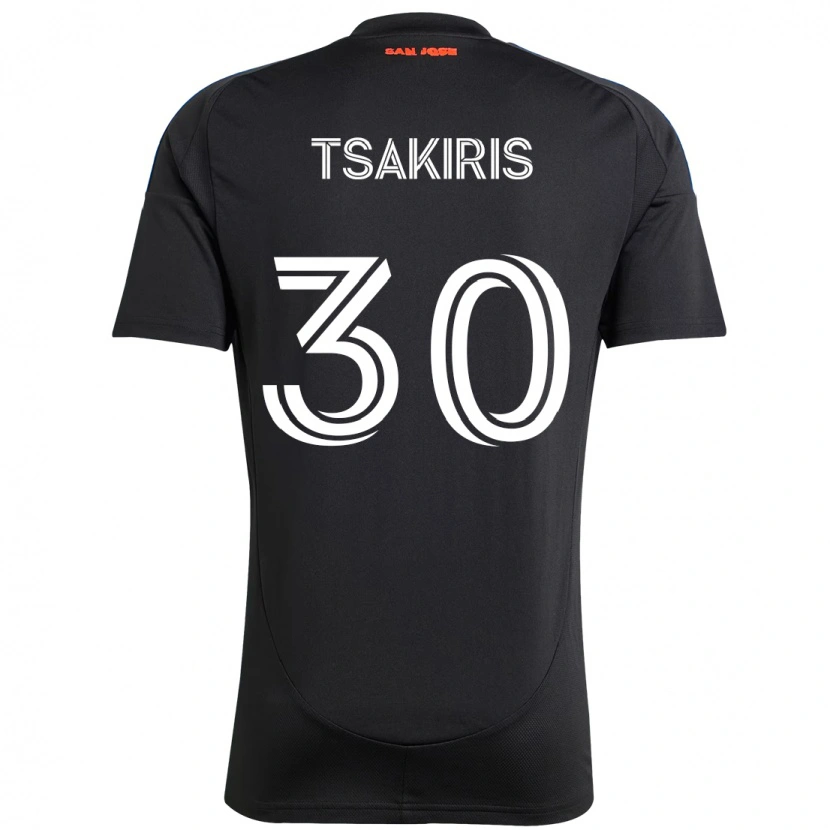 Danxen Kinderen Niko Tsakiris #30 Zwart Donkerblauw Thuisshirt Thuistenue 2025/26 T-Shirt