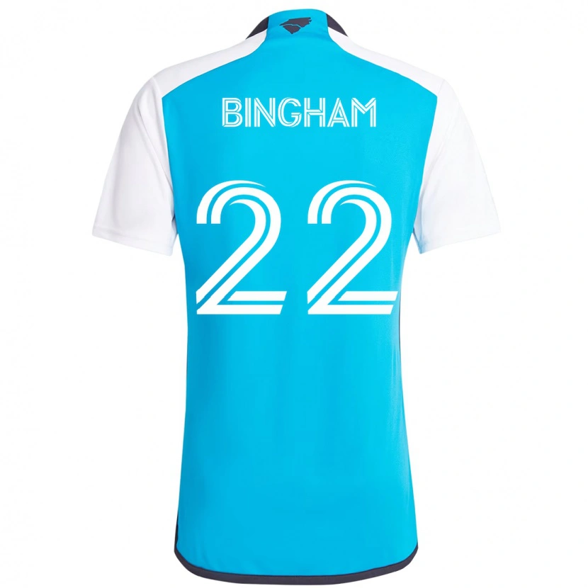 Danxen Kinderen David Bingham #22 Hemelsblauw Wit Thuisshirt Thuistenue 2025/26 T-Shirt