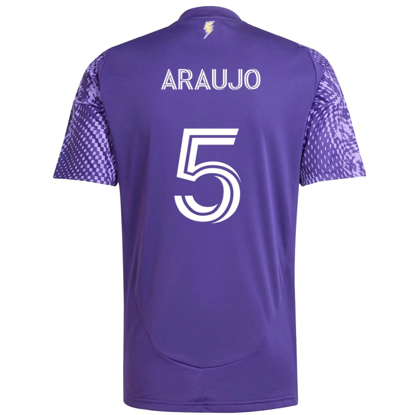 Danxen Kinderen César Araújo #5 Paars Wit Thuisshirt Thuistenue 2025/26 T-Shirt