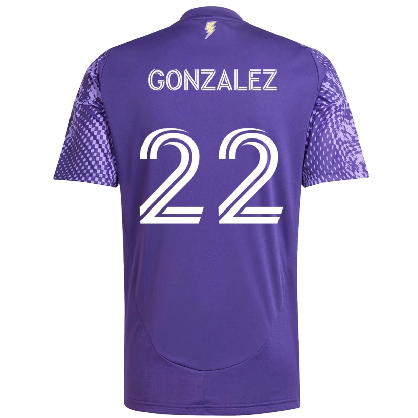 Danxen Kinderen Gastón González #22 Paars Wit Thuisshirt Thuistenue 2025/26 T-Shirt