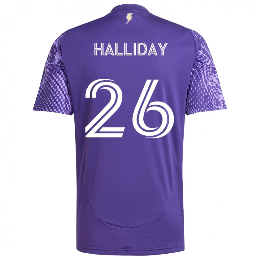Danxen Kinderen Michael Halliday #26 Paars Wit Thuisshirt Thuistenue 2025/26 T-Shirt