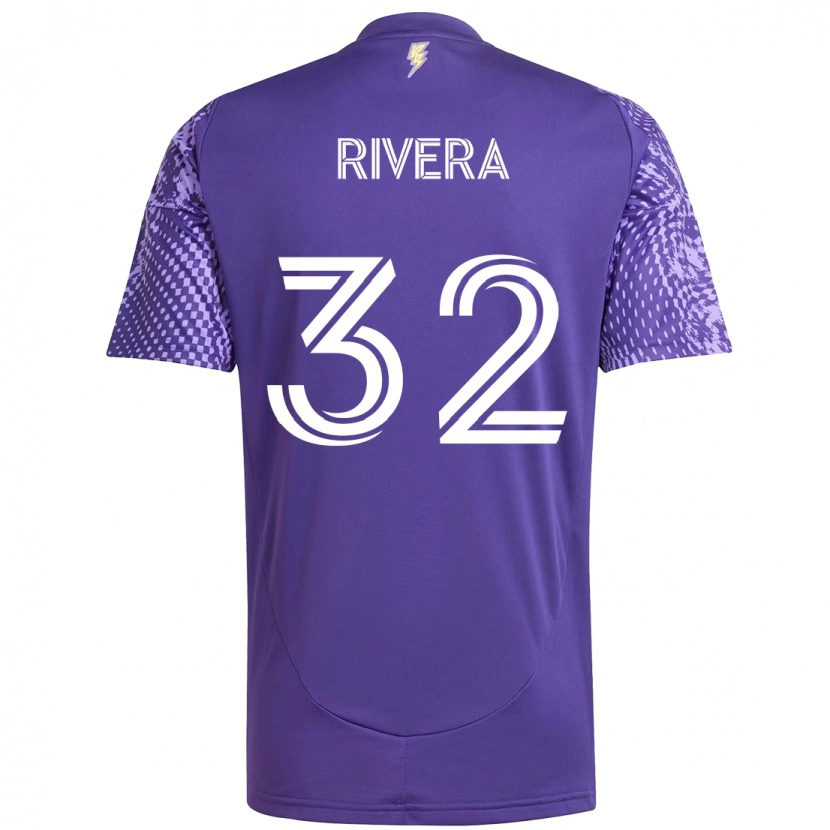 Danxen Kinderen Wilfredo Rivera #32 Paars Wit Thuisshirt Thuistenue 2025/26 T-Shirt
