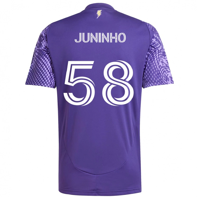 Danxen Kinderen Juninho #58 Paars Wit Thuisshirt Thuistenue 2025/26 T-Shirt