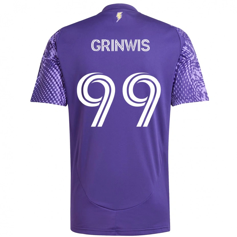Danxen Kinderen Adam Grinwis #99 Paars Wit Thuisshirt Thuistenue 2025/26 T-Shirt