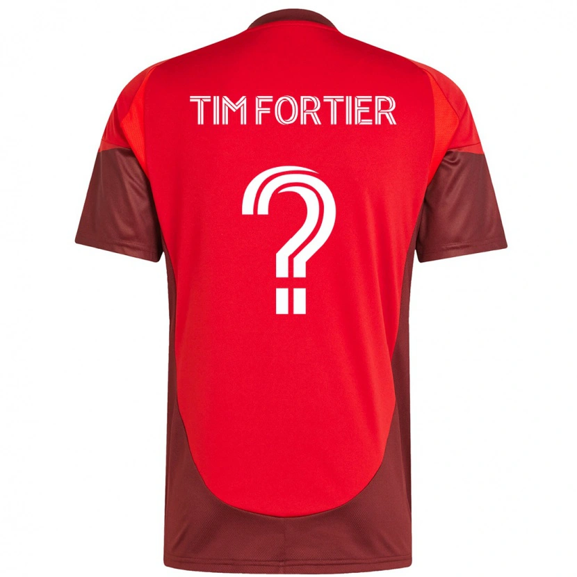 Danxen Kinderen Tim Fortier #0 Rood Wit Thuisshirt Thuistenue 2025/26 T-Shirt